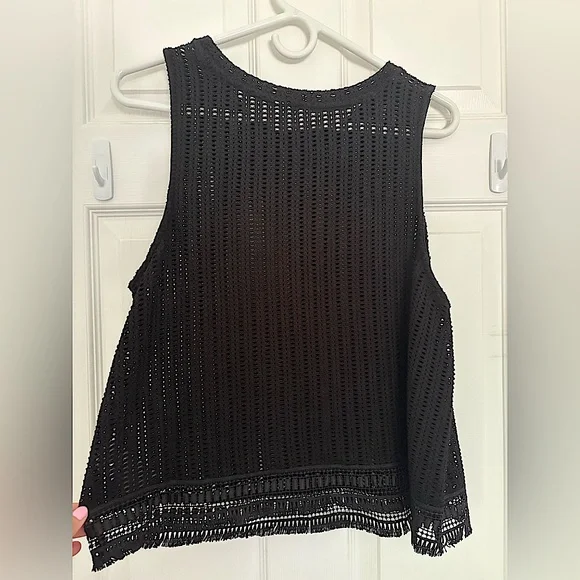 NWOT - Old Navy Black Crochet Tank Top - Picture 1 of 7
